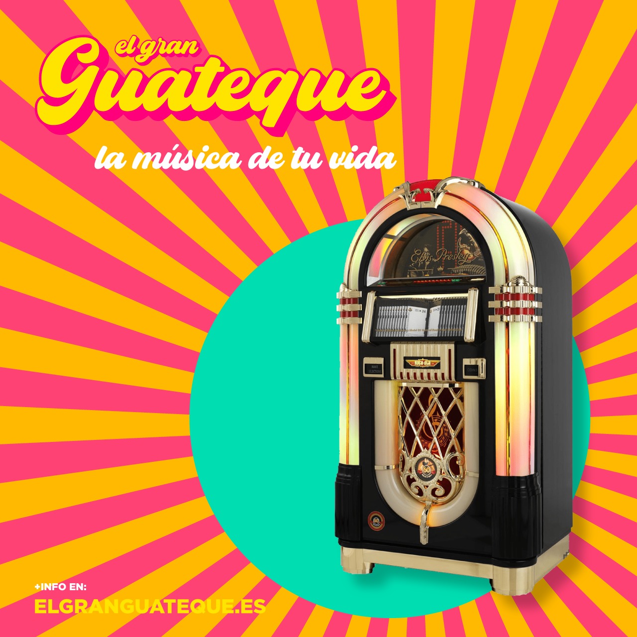 Jukebox clásica con la que se podía escuchar música insertando monedas, show El Gran Guateque Video Verbena
